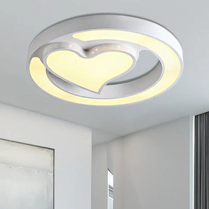 DecorBites™ DecorBites™ White Acrylic LED Circle Ceiling Mount Light - Modern Bedroom Lamp for Adults and Kids