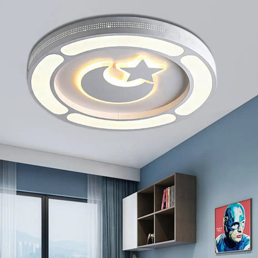 DecorBites™ DecorBites™ White Acrylic LED Circle Ceiling Mount Light - Modern Bedroom Lamp for Adults and Kids
