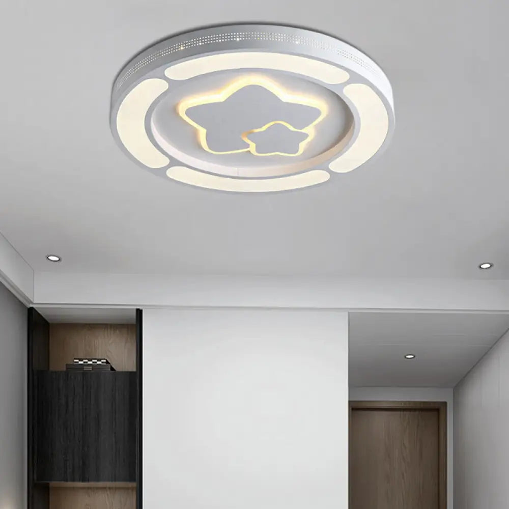 DecorBites™ DecorBites™ White Acrylic LED Circle Ceiling Mount Light - Modern Bedroom Lamp for Adults and Kids