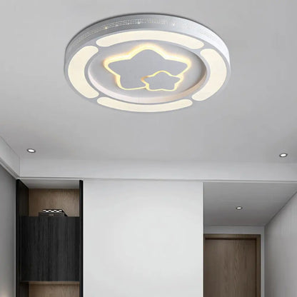 DecorBites™ DecorBites™ White Acrylic LED Circle Ceiling Mount Light - Modern Bedroom Lamp for Adults and Kids