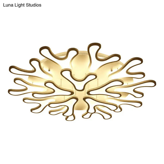 DecorBites™ DecorBites™ White Acrylic LED Coral Semi Flush Ceiling Light Fixture - Modern Style