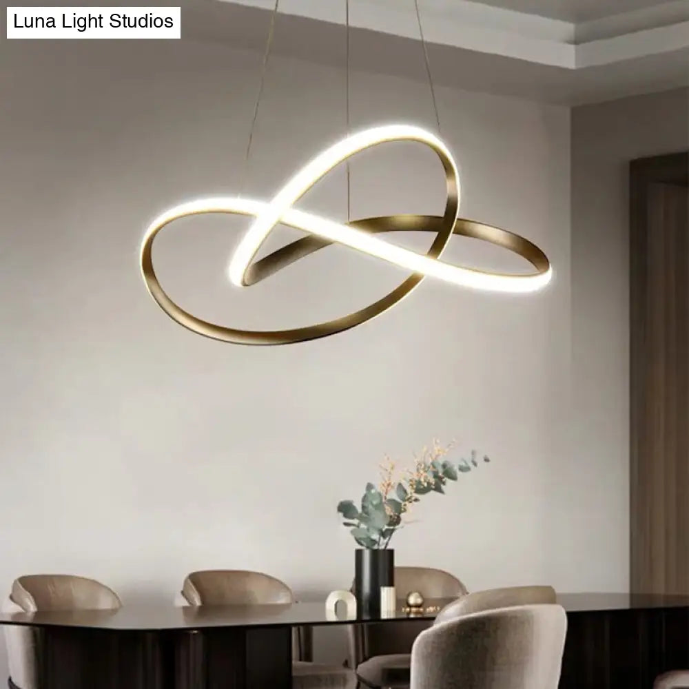 White Acrylic LED Cycle Chandelier Pendant for Dining Room - Decorative Ceiling Light