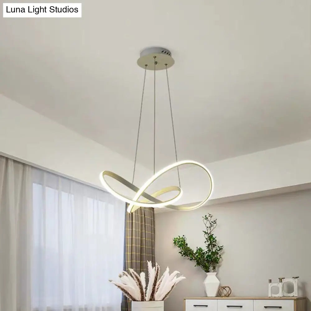 White Acrylic LED Cycle Chandelier Pendant for Dining Room - Decorative Ceiling Light