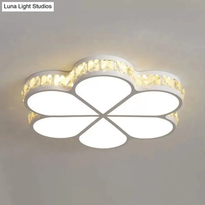DecorBites™ DecorBites™ White Acrylic Petal Ceiling Lamp with LED Flush Crystal Deco Light for Kids' Bedroom
