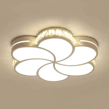 DecorBites™ DecorBites™ White Acrylic Petal Ceiling Lamp with LED Flush Crystal Deco Light for Kids' Bedroom