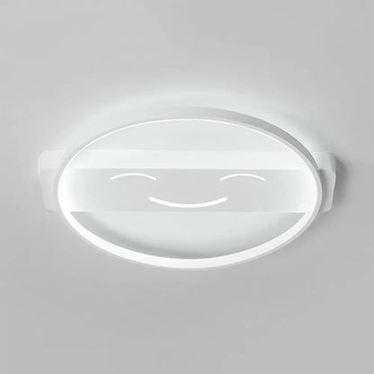 DecorBites™ DecorBites™ White Acrylic Smiling Face Ceiling Lamp: Contemporary Flush Mount Light for Dining Room