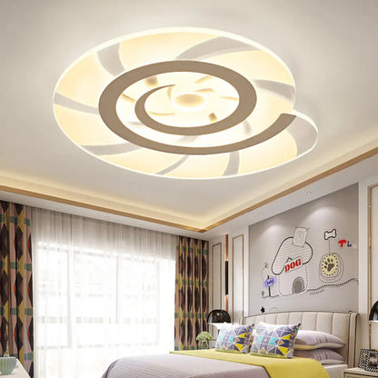 DecorBites™ DecorBites™ White Acrylic Snail Shell LED Ceiling Light - Perfect for Kid's Bedroom!