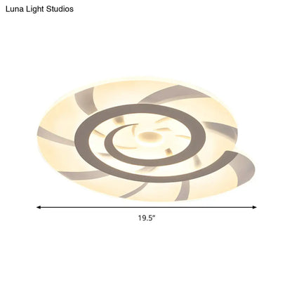DecorBites™ DecorBites™ White Acrylic Snail Shell LED Ceiling Light - Perfect for Kid's Bedroom!