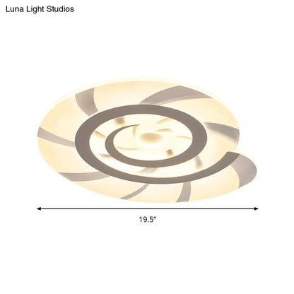 DecorBites™ DecorBites™ White Acrylic Snail Shell LED Ceiling Light - Perfect for Kid's Bedroom!