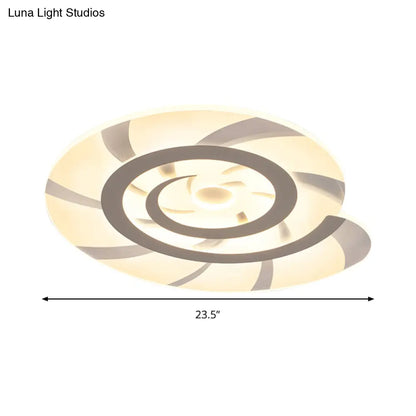 DecorBites™ DecorBites™ White Acrylic Snail Shell LED Ceiling Light - Perfect for Kid's Bedroom!