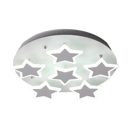 DecorBites™ DecorBites™ White Acrylic Starry Flush Ceiling Light for Girls Bedroom - Romantic Mount Fixture