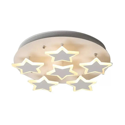 DecorBites™ DecorBites™ White Acrylic Starry Flush Ceiling Light for Girls Bedroom - Romantic Mount Fixture