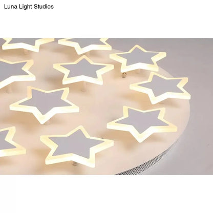 DecorBites™ DecorBites™ White Acrylic Starry Flush Ceiling Light for Girls Bedroom - Romantic Mount Fixture