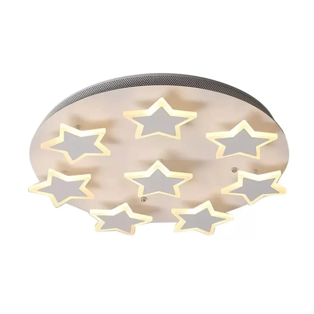 DecorBites™ DecorBites™ White Acrylic Starry Flush Ceiling Light for Girls Bedroom - Romantic Mount Fixture