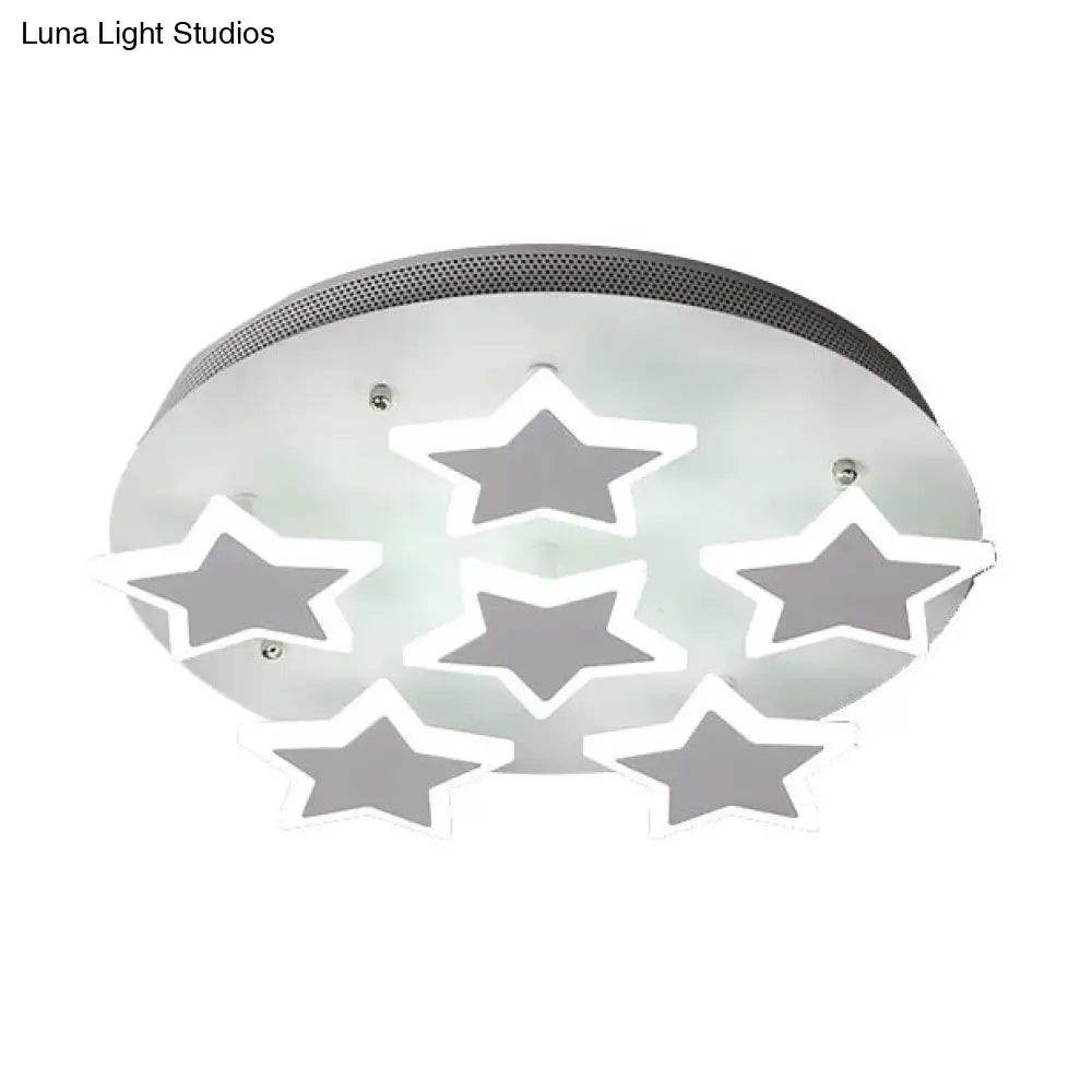 DecorBites™ DecorBites™ White Acrylic Starry Flush Ceiling Light for Girls Bedroom - Romantic Mount Fixture