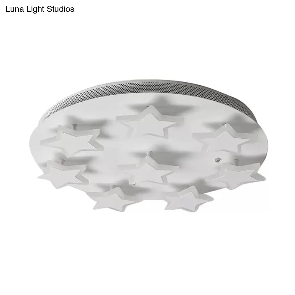 DecorBites™ DecorBites™ White Acrylic Starry Flush Ceiling Light for Girls Bedroom - Romantic Mount Fixture