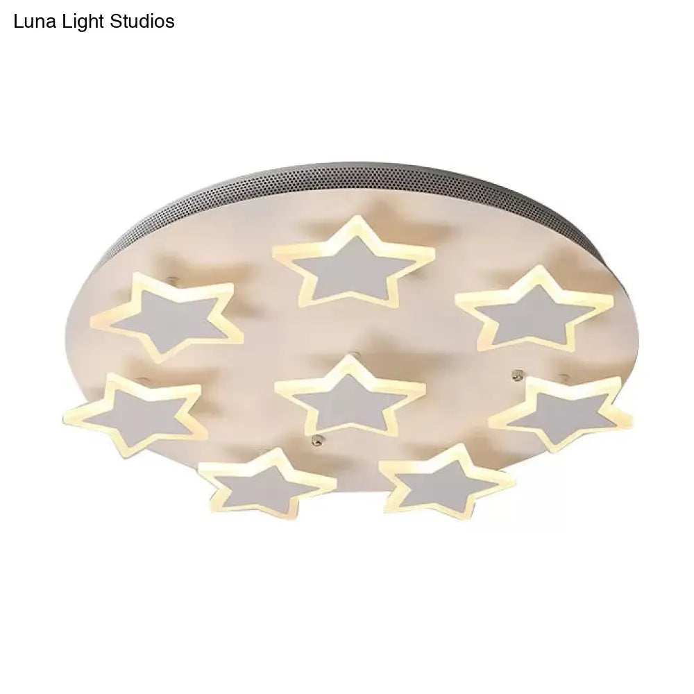 DecorBites™ DecorBites™ White Acrylic Starry Flush Ceiling Light for Girls Bedroom - Romantic Mount Fixture