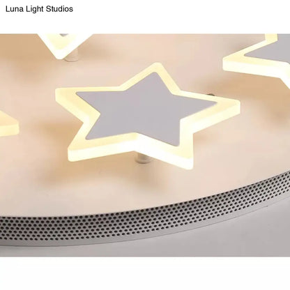 DecorBites™ DecorBites™ White Acrylic Starry Flush Ceiling Light for Girls Bedroom - Romantic Mount Fixture