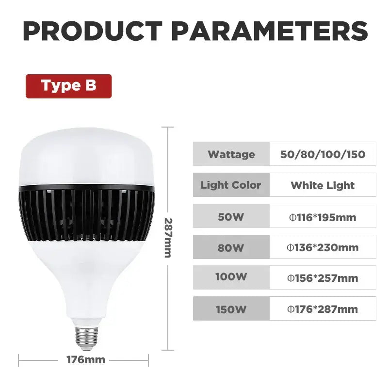 White and black 100w e27 led bulb with ribbed heat sink and e27 screw base by decorbites for kitchen lighting