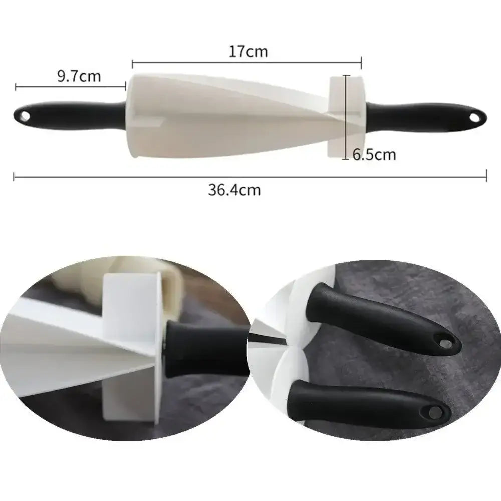 White silicone ice cream cone mold with black handles for decorbites croissant bread wheel cutter kitchen use
