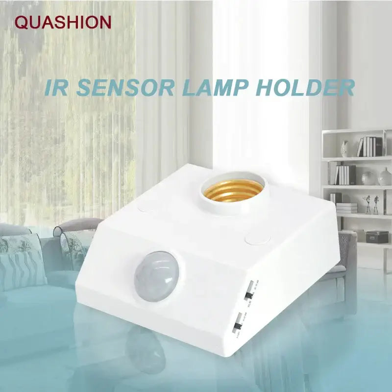 White and gold infrared motion sensor lamp holder with gray motion detector for decorbites infrared motion bedroom light