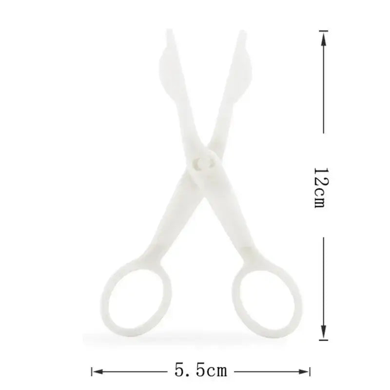 White plastic baby bottle feeder scissors from the white and pink cream flower scissors set for decorbites cream flower decorating