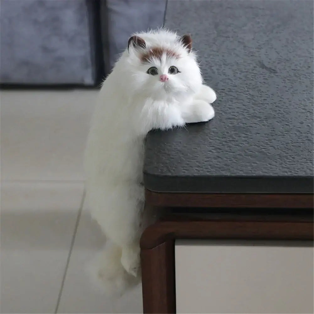 White and tan hanging cat plush doll with brown markings hanging cat plush for living room decorbites hanging cat decor
