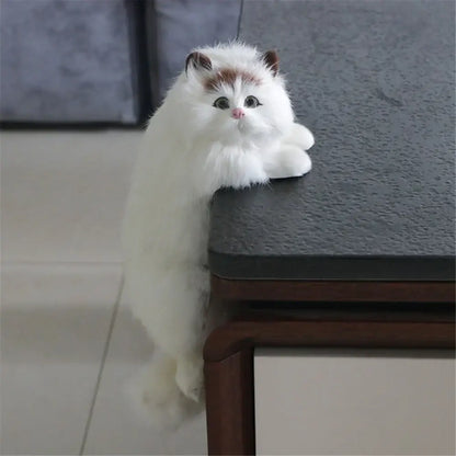 White and tan hanging cat plush doll with brown markings hanging cat plush for living room decorbites hanging cat decor