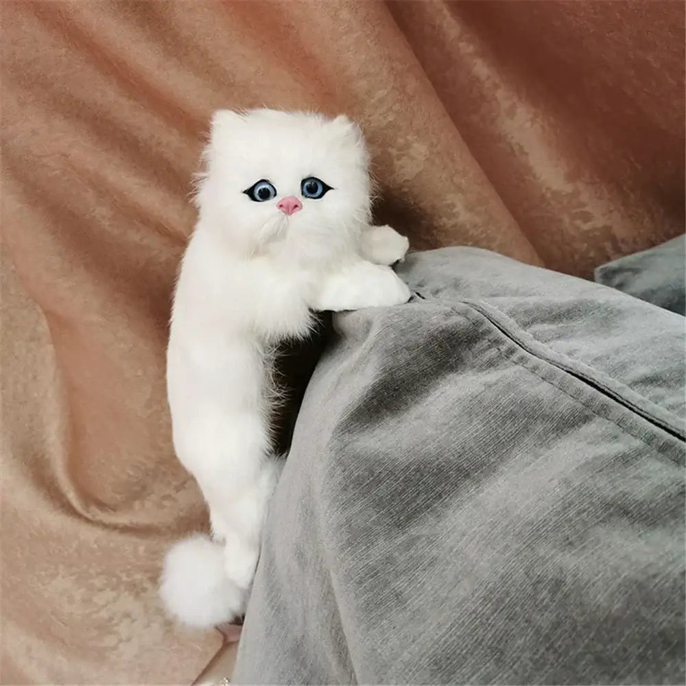 White and tan hanging cat plush doll with fluffy white persian kitten design for living room decorbites hanging cat decor