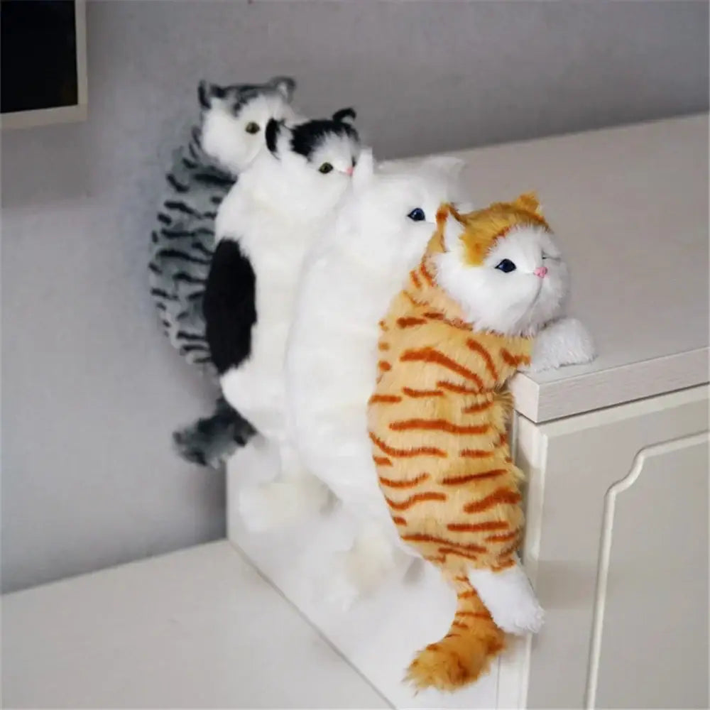 A plush orange and white tabby hanging cat plush doll with black eyes and pink nose for decorbites hanging cat decor