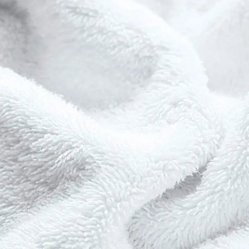 White plush fleece blanket with soft textured surface for baby elder hypoallergenic waterproof fitted sheet cover