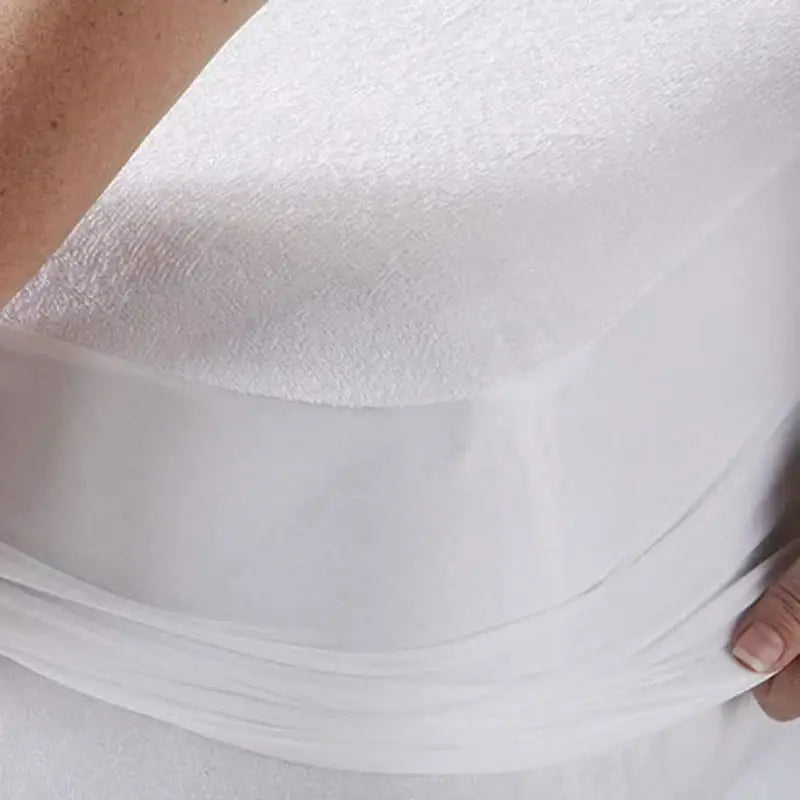 White textured baby elder hypoallergenic waterproof fitted sheet with smooth elastic edge for bedroom cover