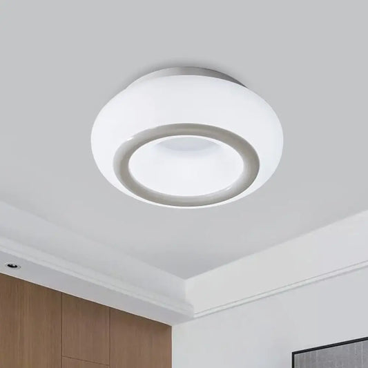 DecorBites™ DecorBites™ White Bean LED Ceiling Lamp: Simplicity in Acrylic Flush Mount Lighting with 3 Color Light Options
