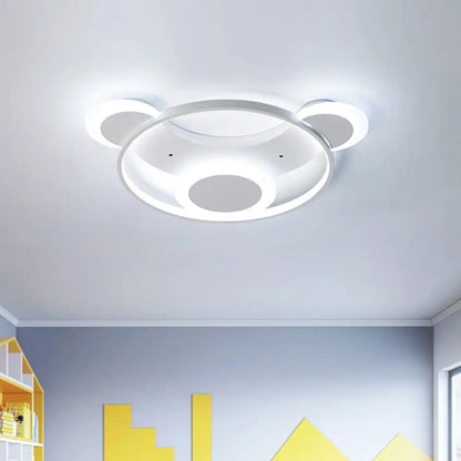 DecorBites™ DecorBites™ White Bear Face Kindergarten Ceiling Light - Acrylic Animal Lamp