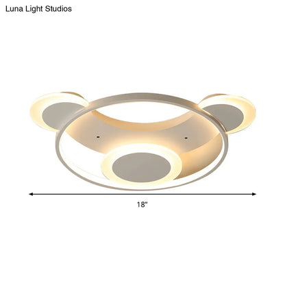 DecorBites™ DecorBites™ White Bear Face Kindergarten Ceiling Light - Acrylic Animal Lamp