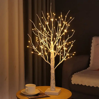 White birch tree led night light with warm glowing lights for bedroom decorbites birch tree decor