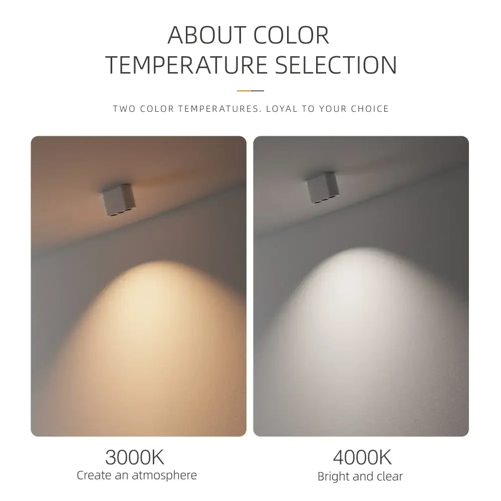 White and black decorbites 12w cob chip ceiling spotlight with warm 3000k or cool 4000k led lighting for living room decor