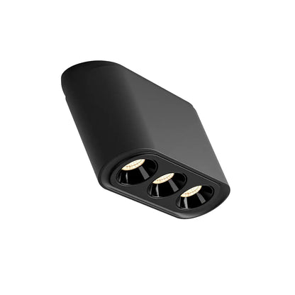 Black matte finished recessed ceiling spotlight with three integrated led bulbs decorbites 12w cob chip for living rooms