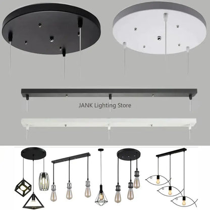 Modern black and white pendant light with geometric cage and fish-shaped design ceiling mount canopy for dining room decorbites ceiling mount