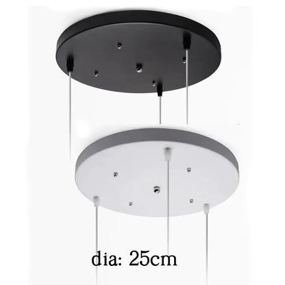 Black and white pendant light with 25cm diameter and decorbites ceiling mount canopy for dining room ceiling decor