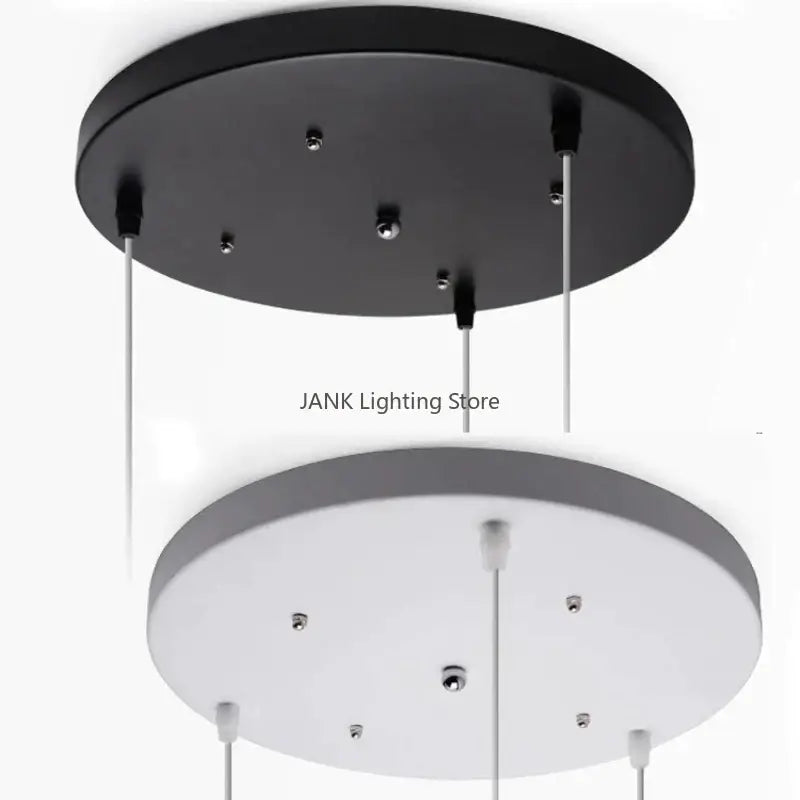 White and black pendant light with sleek modern design and decorbites ceiling mount canopy with hooks for dining room