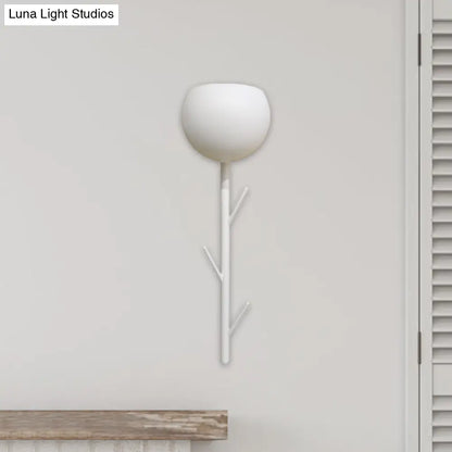 DecorBites™ DecorBites™ White Branch Design LED Flush Wall Sconce for Modern Bedside Lighting