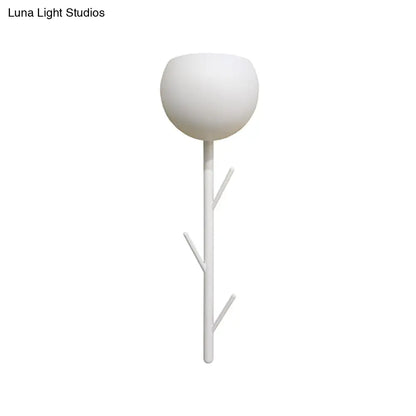 DecorBites™ DecorBites™ White Branch Design LED Flush Wall Sconce for Modern Bedside Lighting