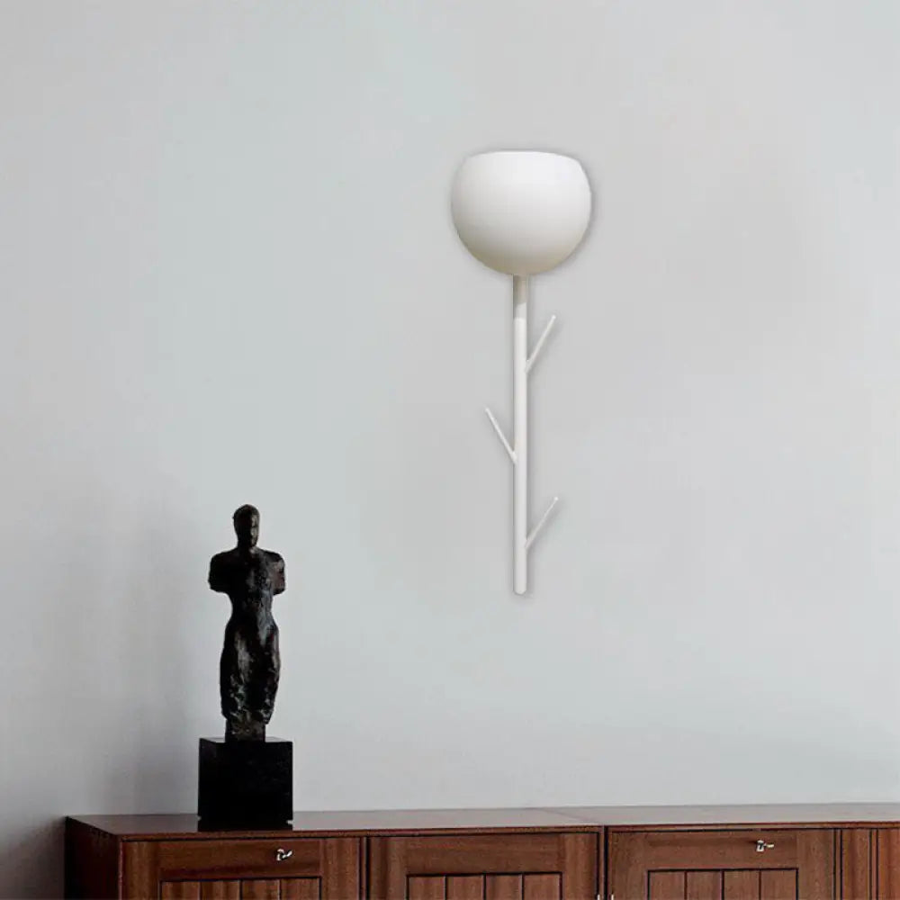 DecorBites™ DecorBites™ White Branch Design LED Flush Wall Sconce for Modern Bedside Lighting