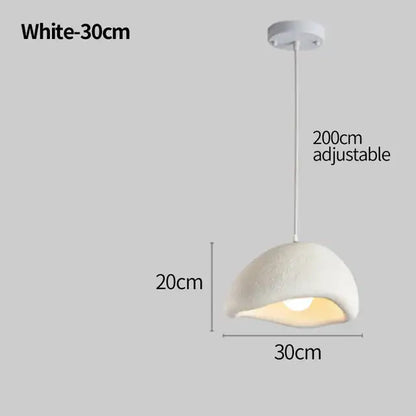 White 30cm wide cement wind cloud pendant light with textured dome shade and adjustable 200cm chain for living room decorbites cement wind
