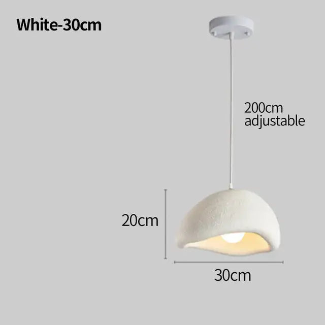 White 30cm wide cement wind cloud pendant light with textured dome shade and adjustable 200cm chain for living room decorbites cement wind