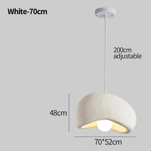 White ceramic pendant light with soft textured dome and 200cm adjustable hanging length from decorbites cement wind cloud trio