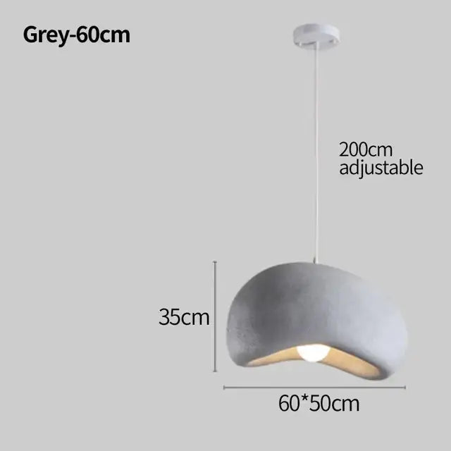 Grey concrete pendant light with smooth rounded dome and adjustable 200cm chain from decorbites cement wind cloud trio