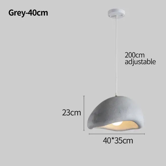 Modern grey concrete pendant light with dome shade and adjustable 200cm cord from decorbites cement wind cloud series