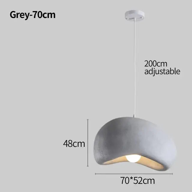 A modern grey cement wind cloud pendant light with a soft dome shade and adjustable 200cm hanging cord for decorbites